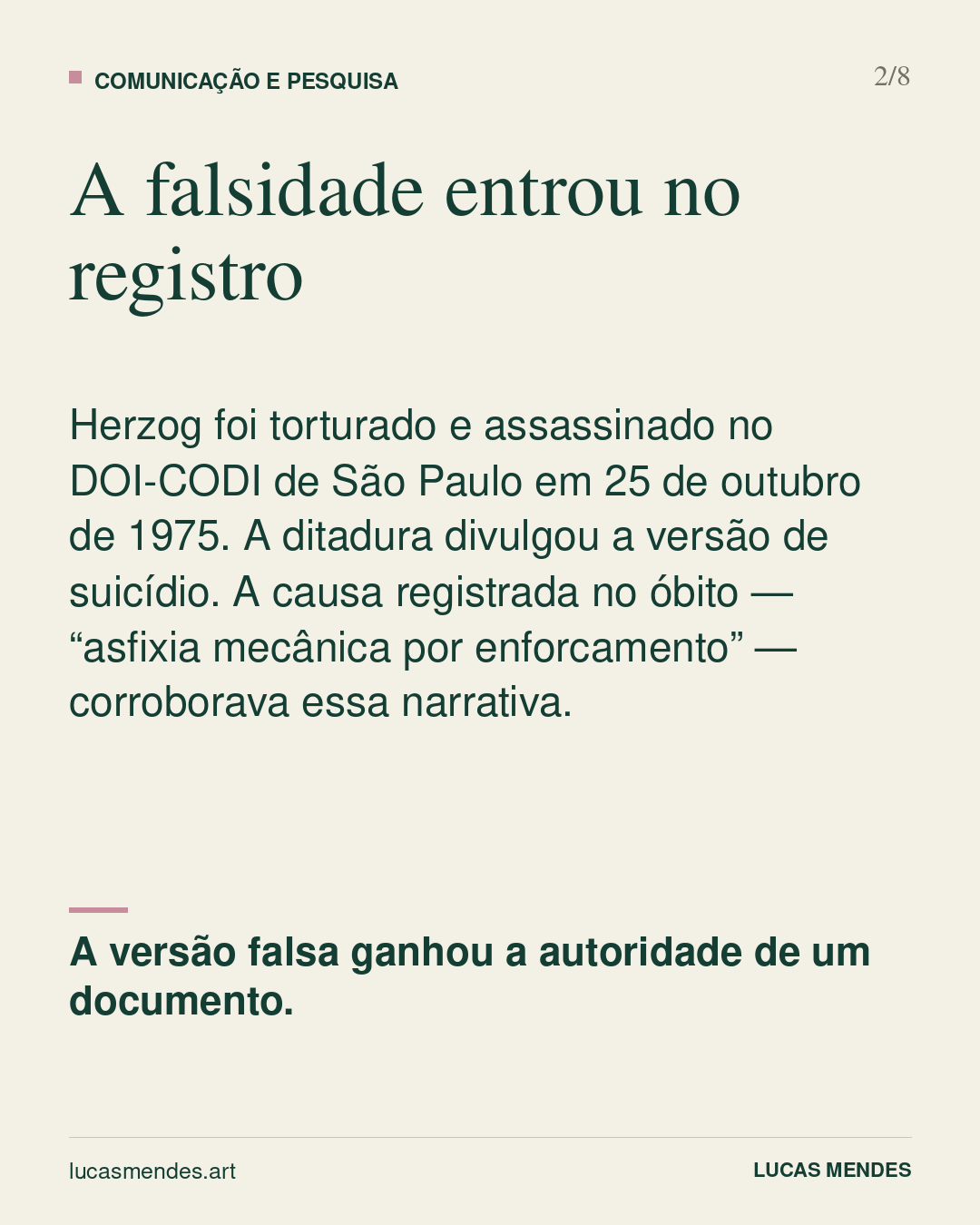 2/8 — A falsidade entrou no registro
