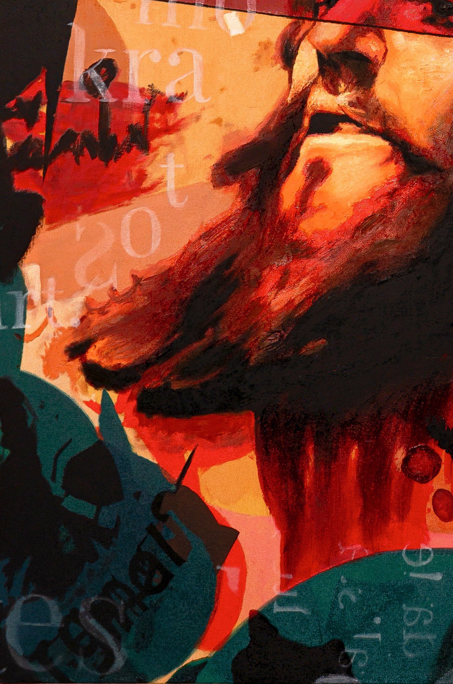 Detalhe: barba e tipografia