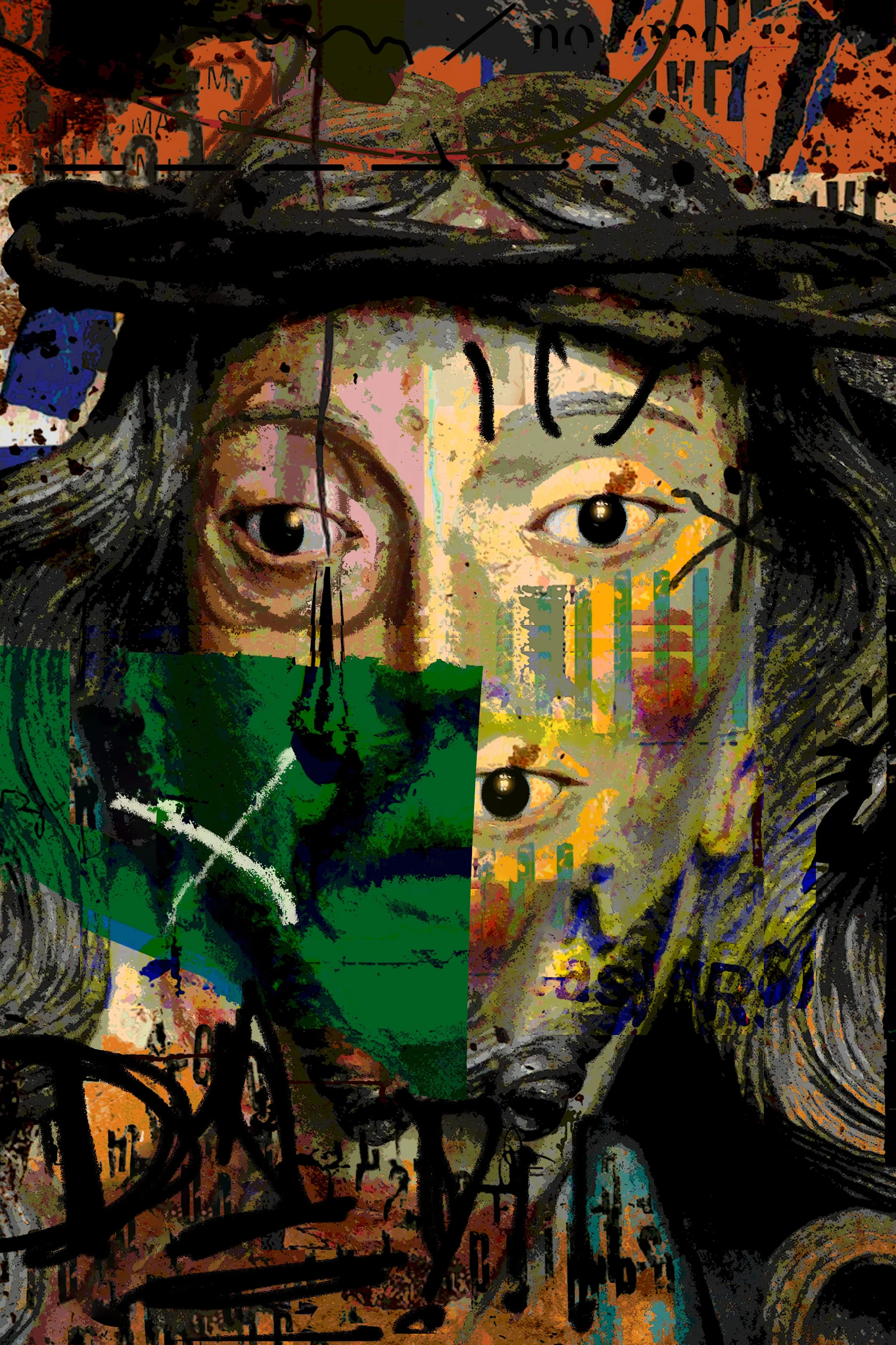 MENDES, Lucas. Turbidez (ou O que Diria o Jesus Mineiro?). 2025. Colagem e composição tipográfica digital. Série: Neoantropofagia.