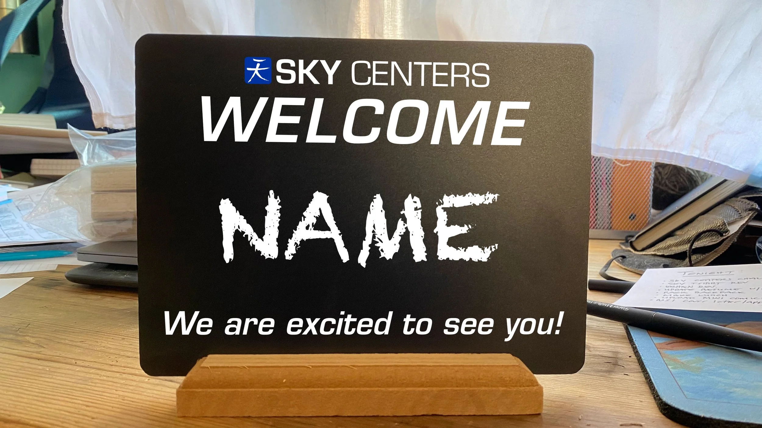 Welcome Chalkboard - was created to make new students feel special and get the hang of how the dojo is run, and what steps they need to take at the beginning of each class.