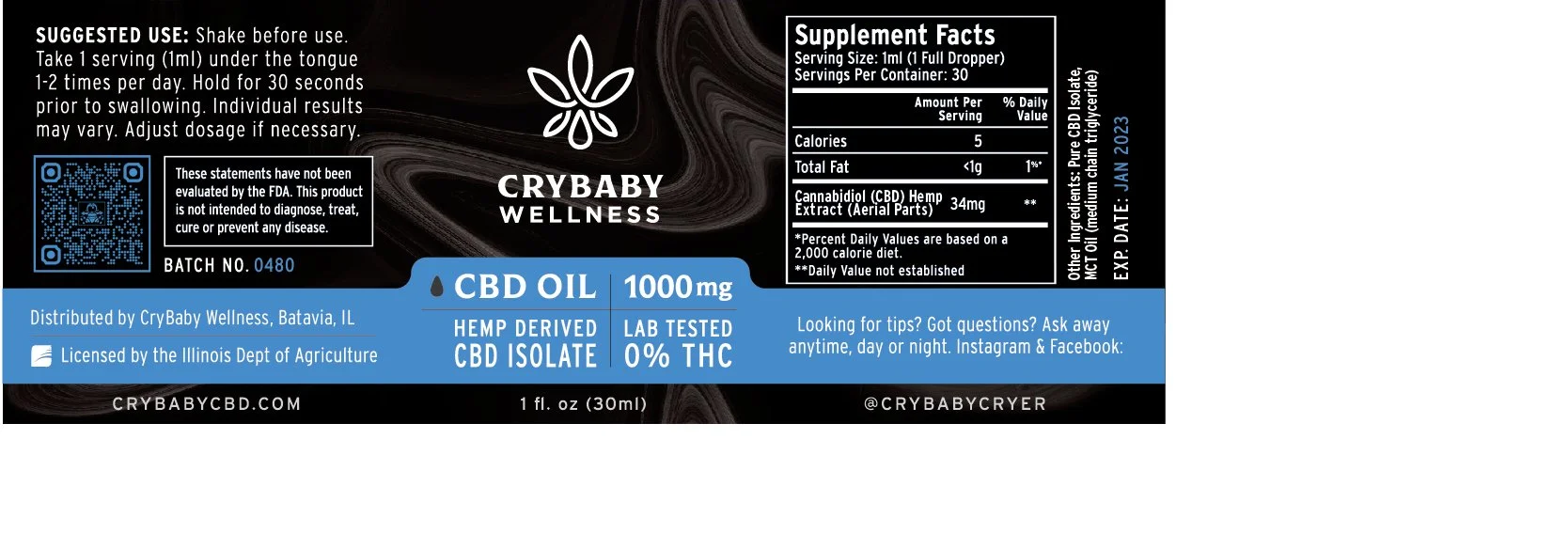 CBD Isolate Label