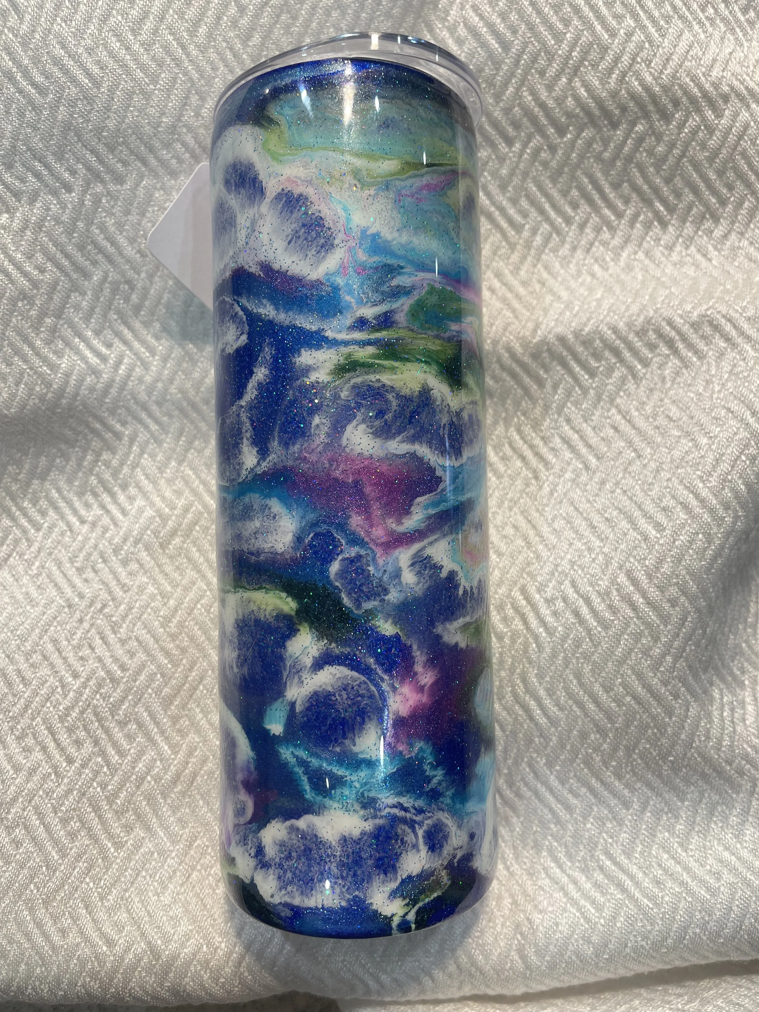 51 - 20oz Skinny Glitter Ink Swirl - Vanessa Black