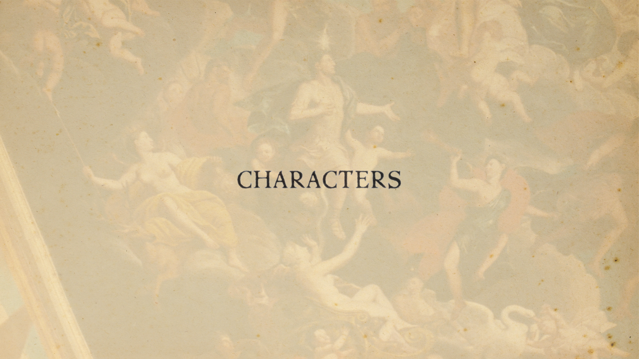 PRIDE AND PREJUDICE spec feature film pitch deck. Characters page. Designed by Nicole Smolen of SMOLDER.