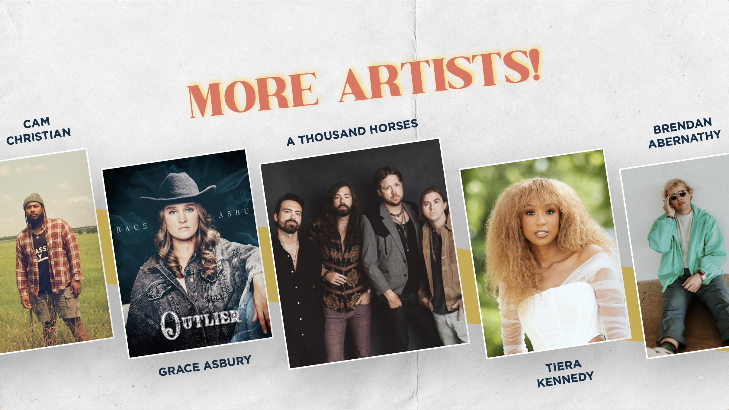 Collage of five more musicians who performed at Southern Wilds Festival.