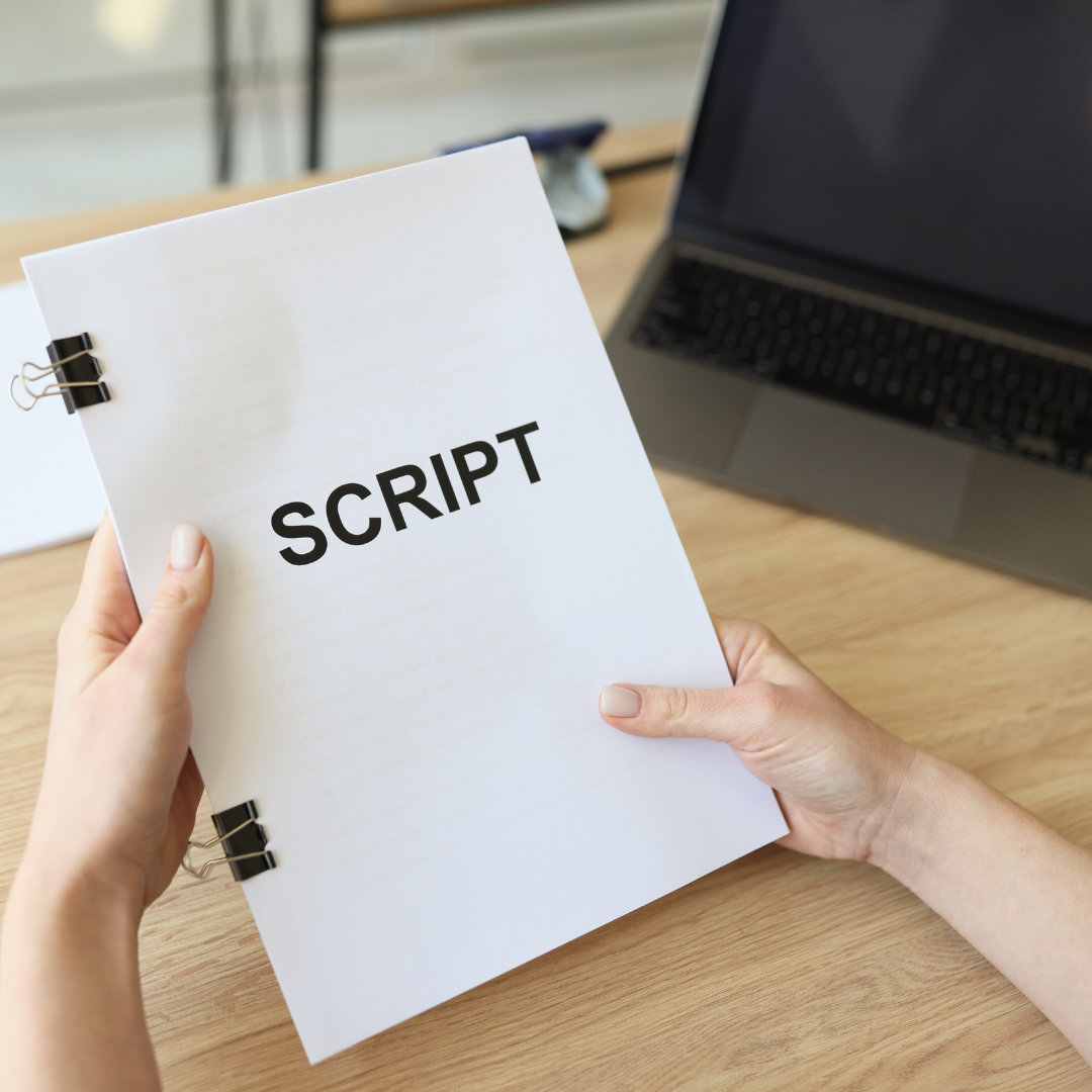 Script with a title page.