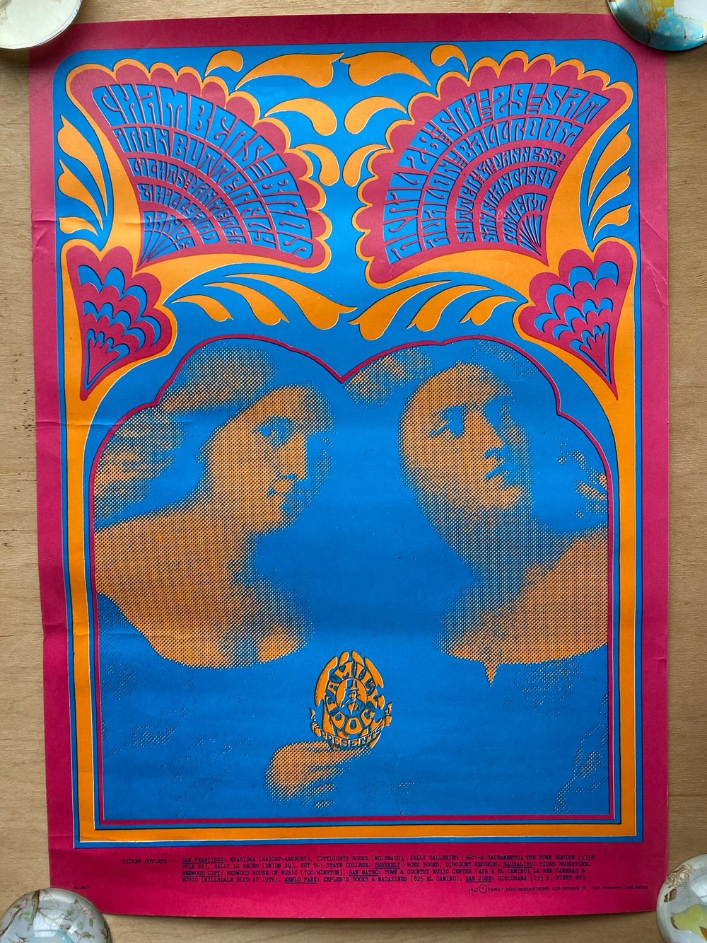 Original (First Print) Psychedelic 1967 Poster by Victor Moscoso