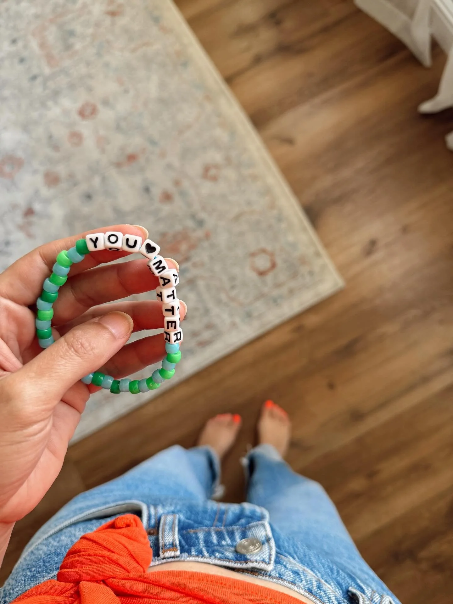 The internet has been A Bit Much for my head and heart these past few weeks (you too?), but last night my daughter found this friendship bracelet in a little free library in our neighborhood and it restored my faith in humanity for a split second and