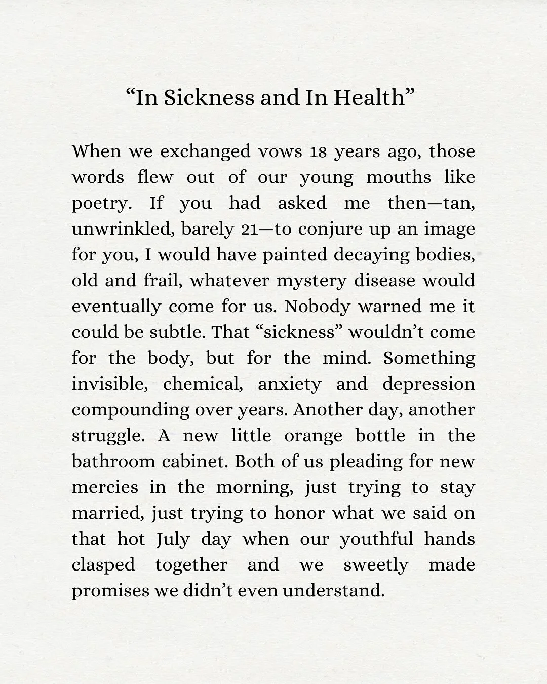 Not a cry for help, just a snippet of real life. If you know, you know&mdash;and I know some of you know. This is for you. ❤️ Shared with permission.