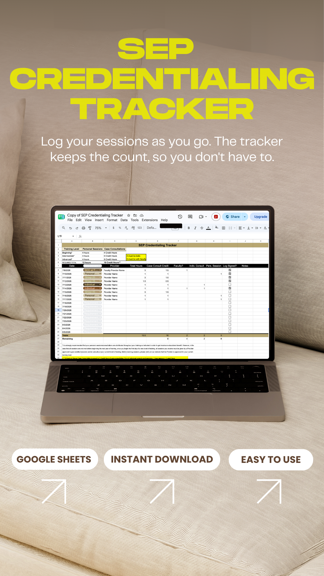 SEP Credentialing Tracker