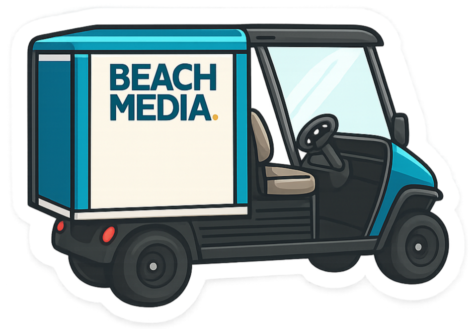Beach Media Cart Sticker