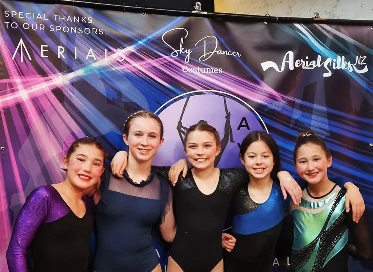 So very proud of these girls who competed in their solos @aotearoayouthaerialchamps tonight ❤️ This is their second year competing and it&rsquo;s amazing to see how much they have progressed in that time! Their routines were absolutely beautiful 😍 
