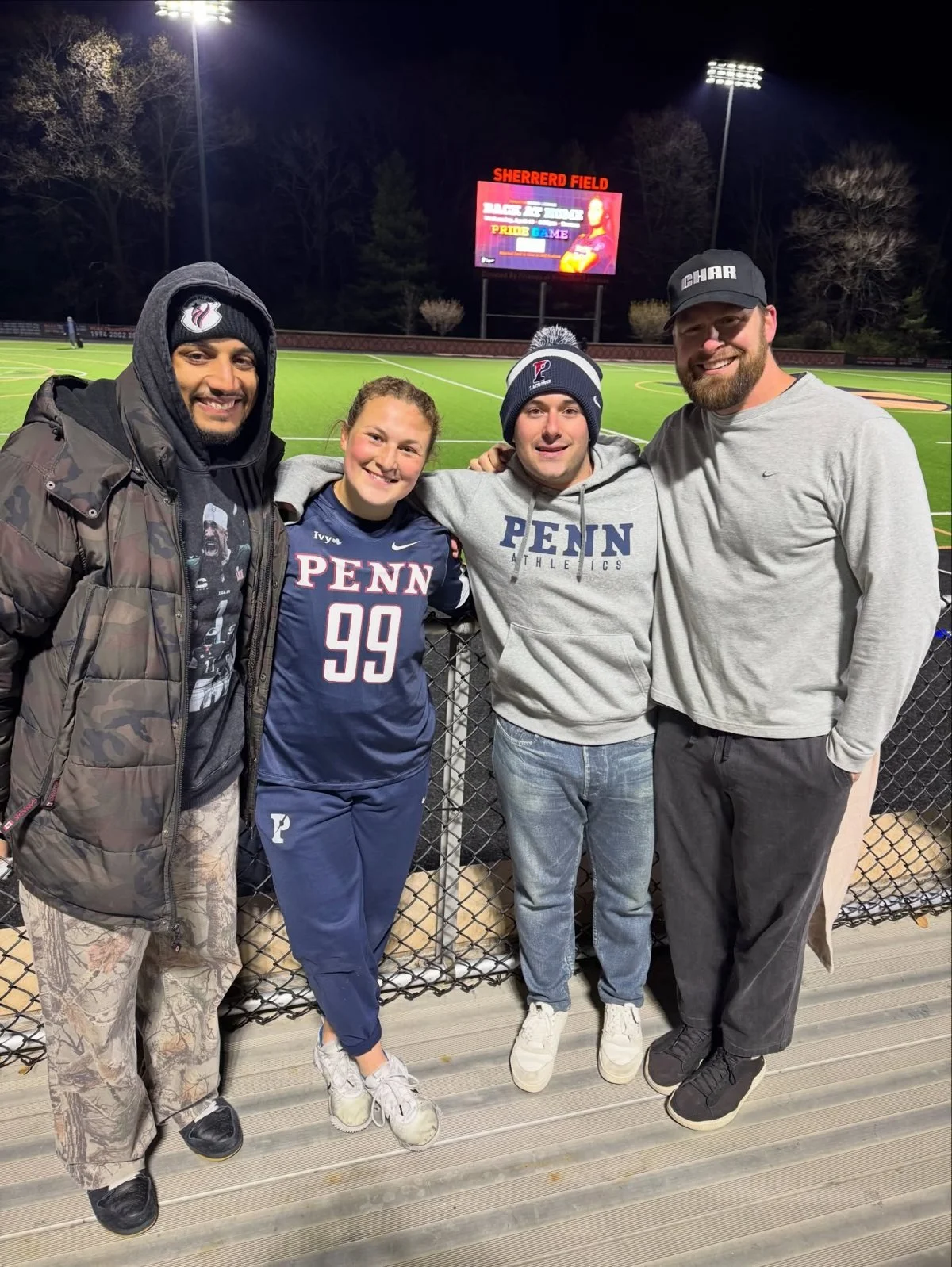 Char coaches with Penn women's lacrosse athletes after a game, Char Sports Performance Montclair NJ