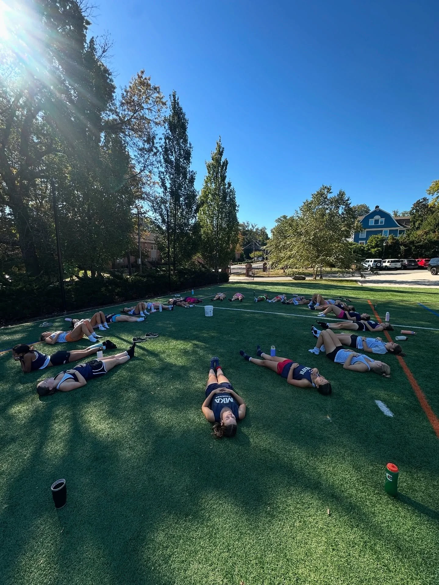 High school team recovery and mindfulness session with Char Sports Performance in Montclair, NJ