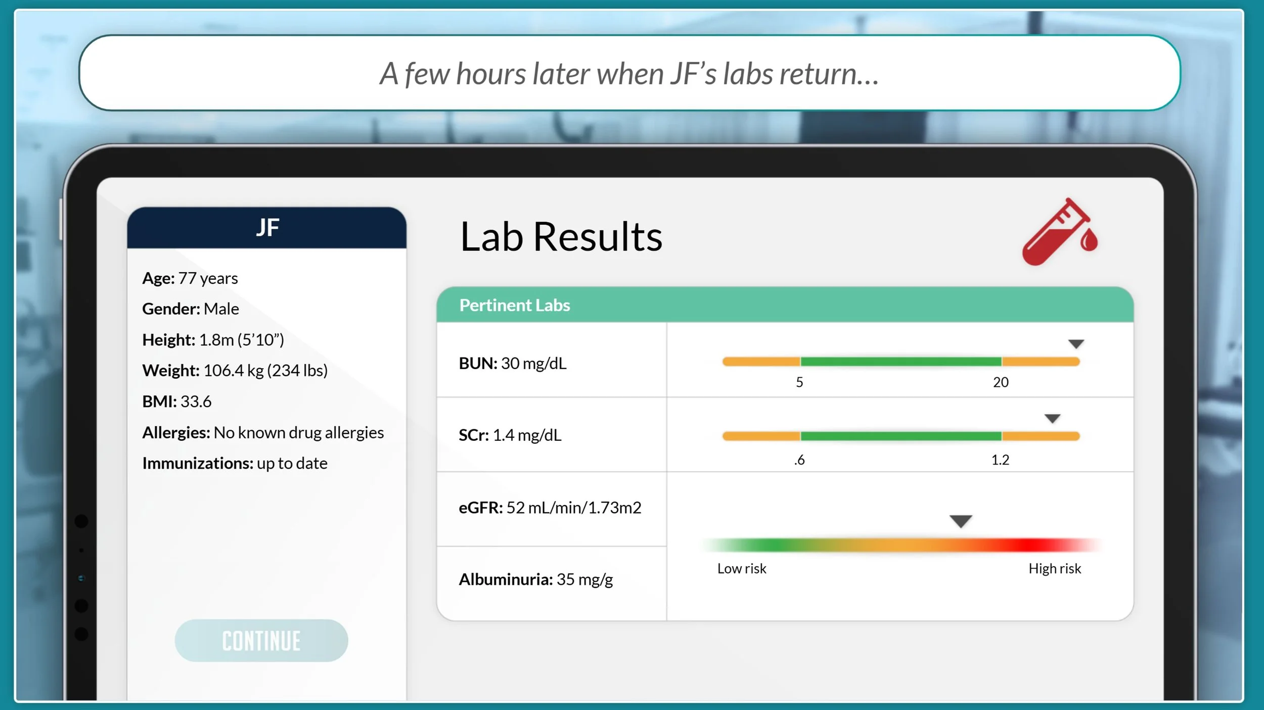 Lab Results Screen – Data Interpretation in Context