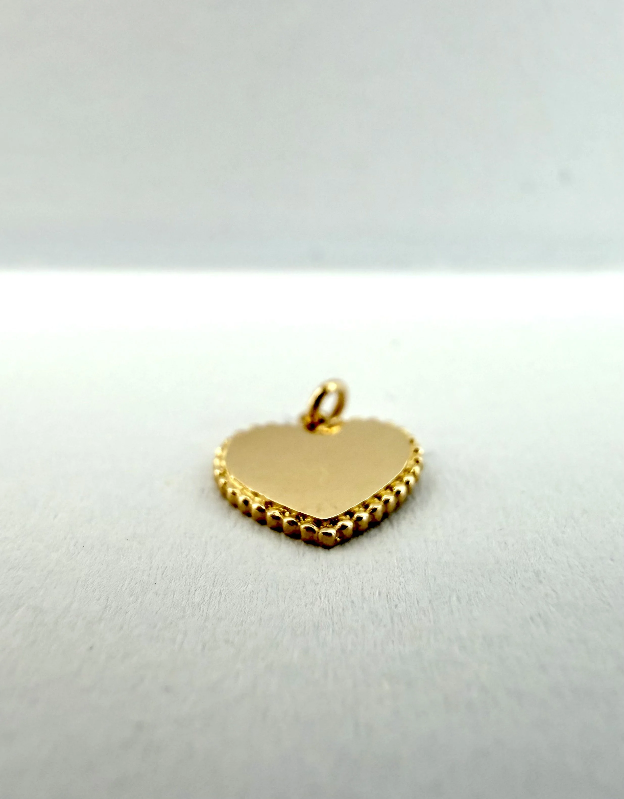 14k gold engravable Sweetheart charm, small heart pendant for custom engraving