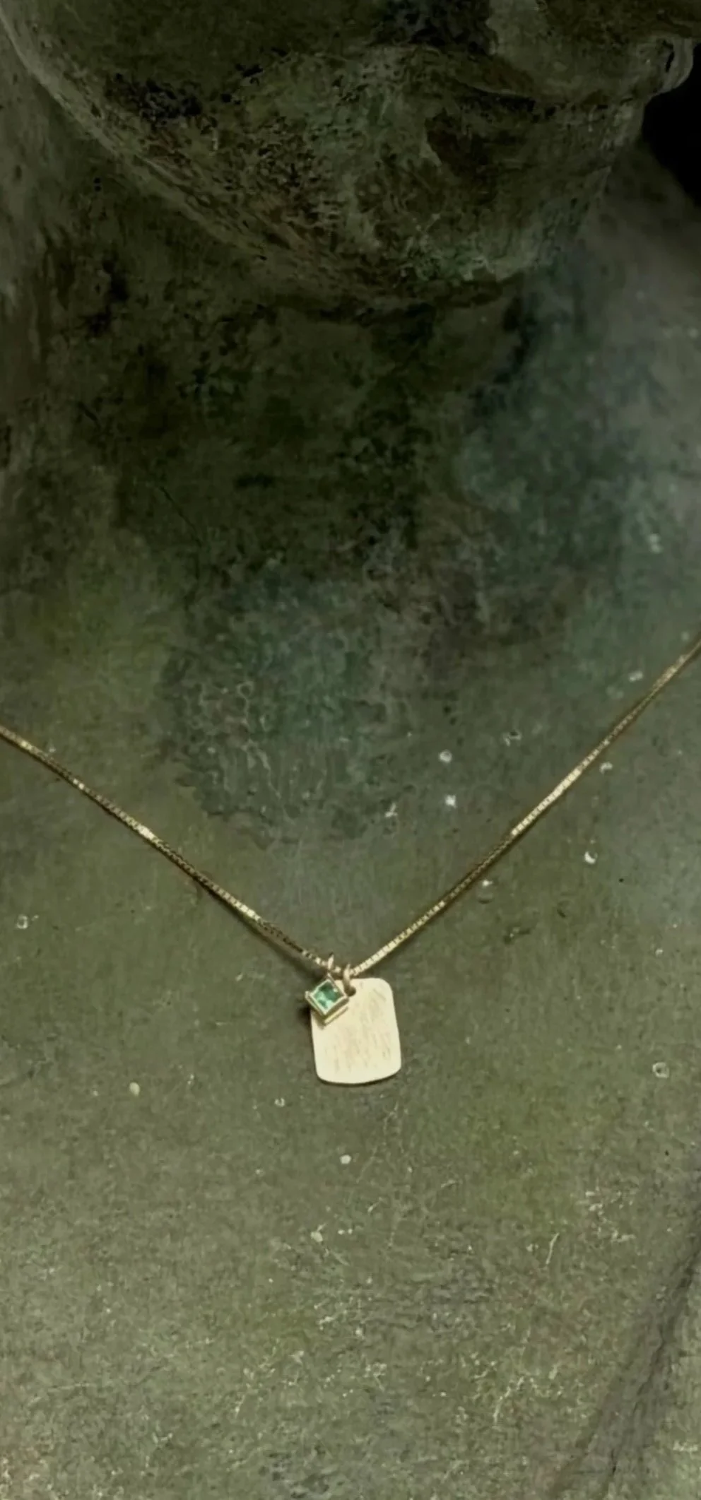 the sparkle bar engraved dog tag necklace 14k gold personalized mothers day gift