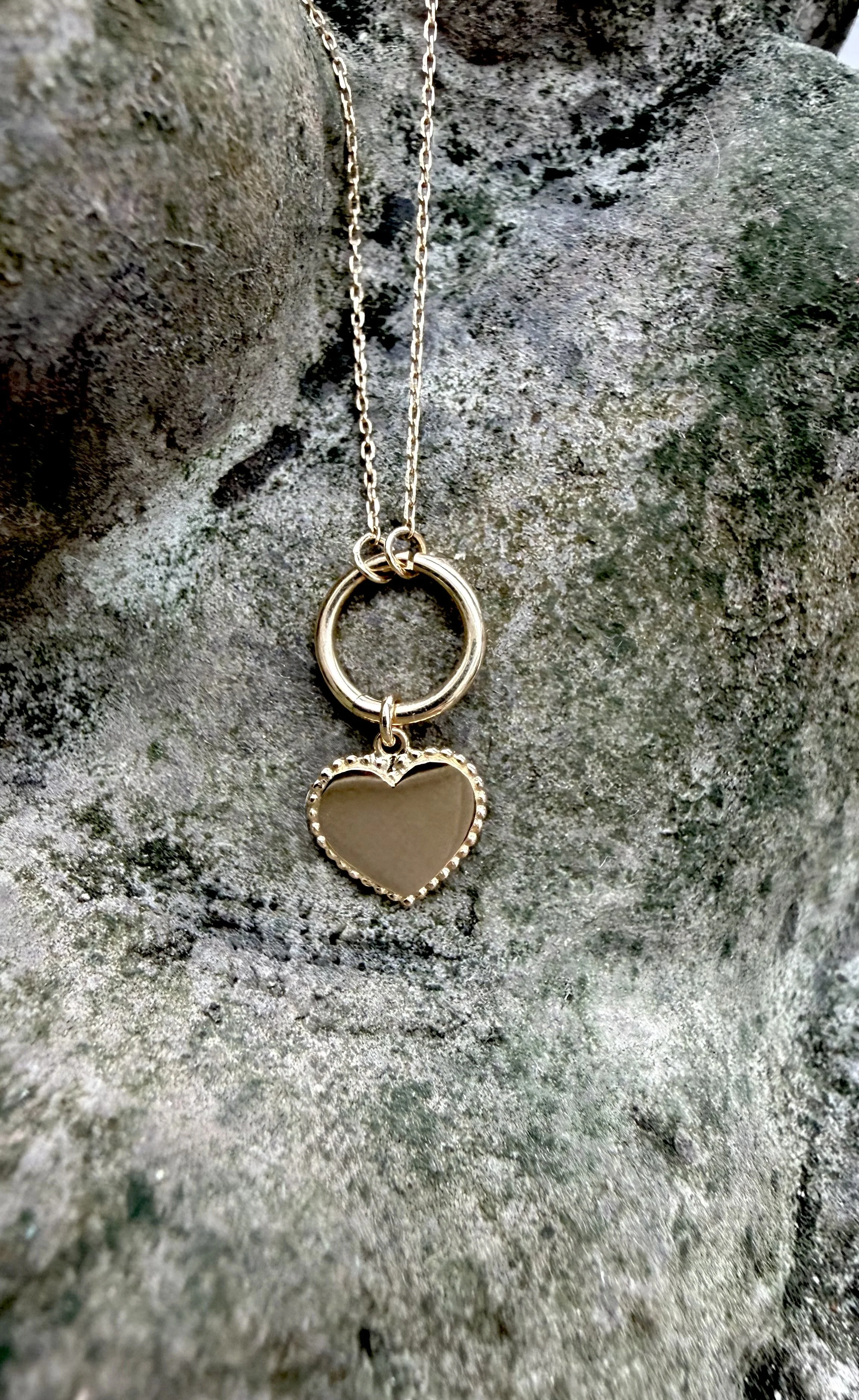 14k gold sweetheart heart charm necklace The Sparkle Bar Edmonton