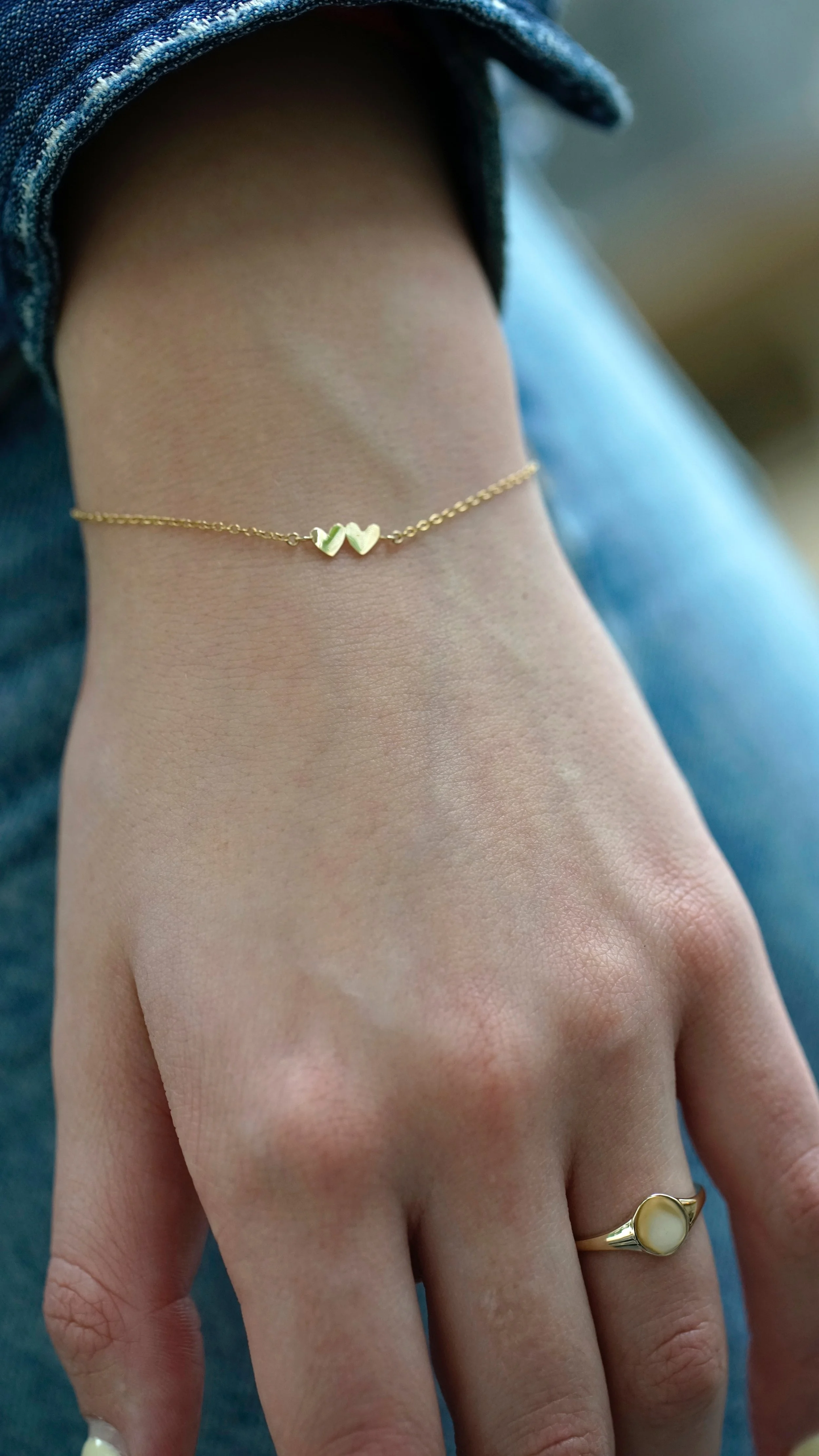 Twin Hearts | 14k Gold Engravable Connector