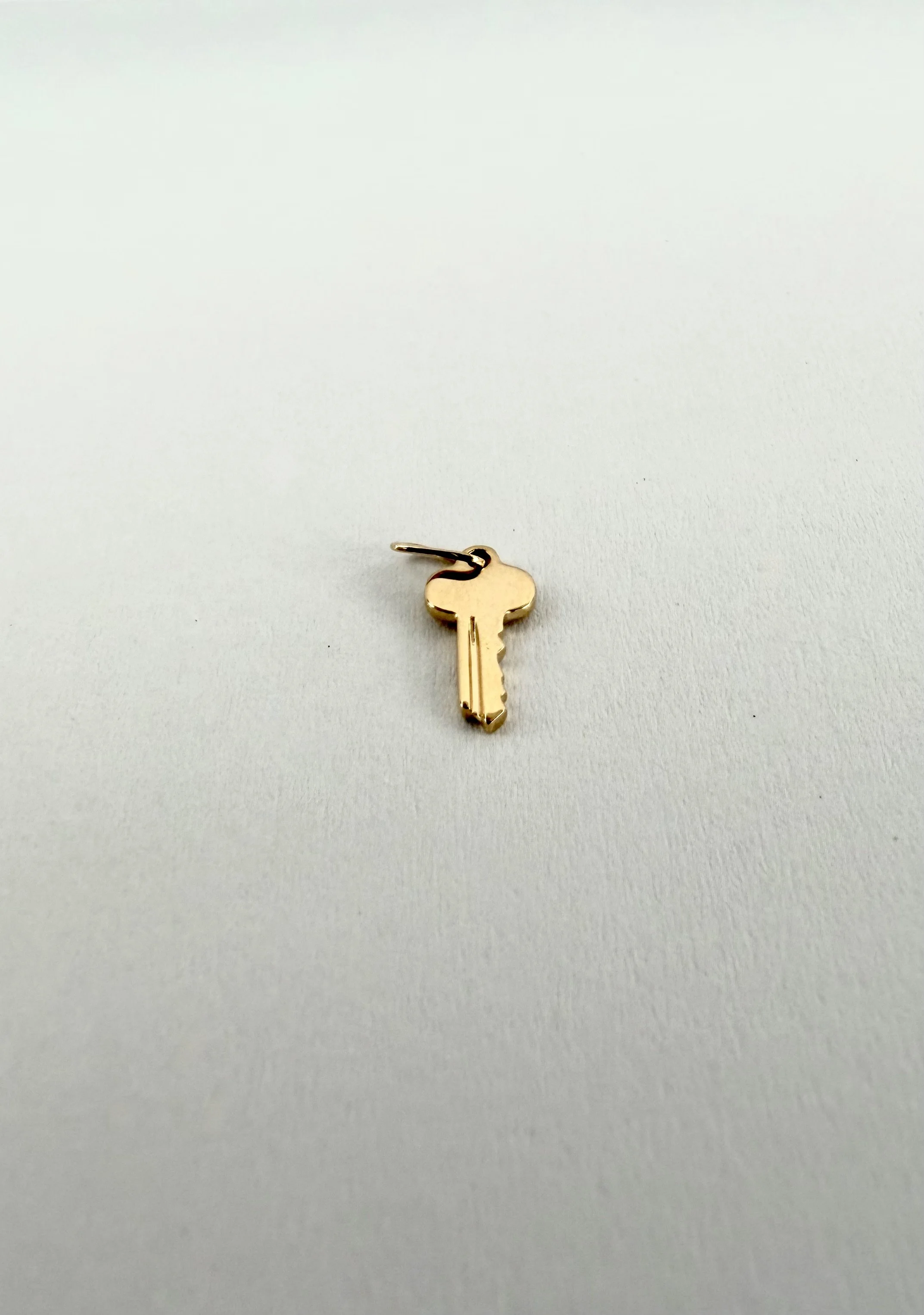 14k gold engravable key charm, tiny symbolic pendant for custom engraving