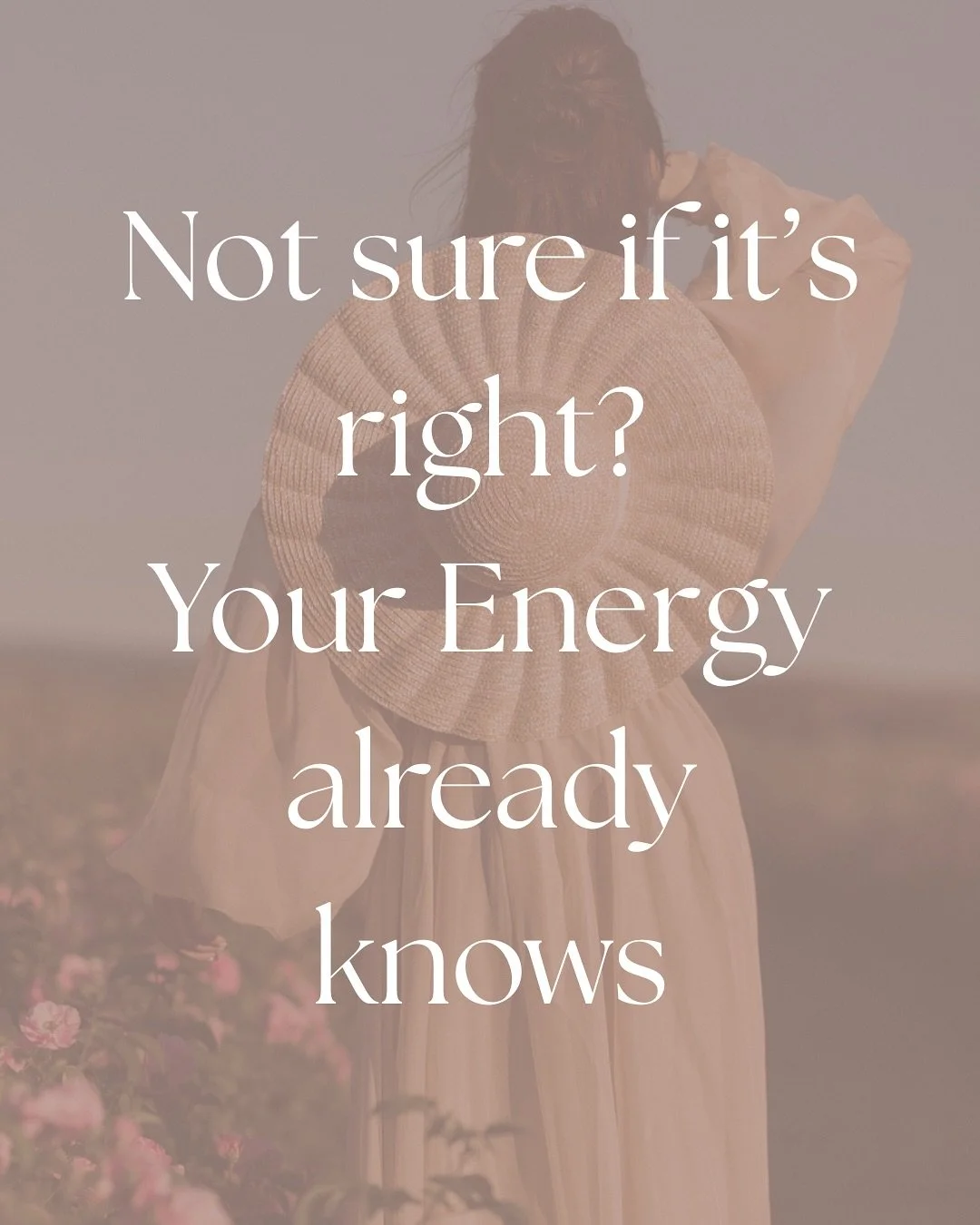 ✨ Not sure if something is right for you?
Your energy already knows.
 
When it is right, you feel relief, flow, and more like yourself.
 When it isn&rsquo;t, your body feels tense, drained, or frustrated.

Pause, check in with your energy and trust w