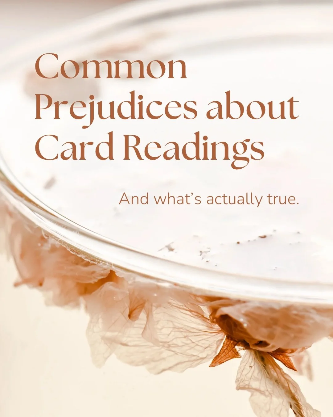 ✨ Card readings are often misunderstood.

Many people think Tarot or Lenormand predict a fixed future, are only for big crises, or that the reader tells you what to do.
 A lot of people are also afraid of what a reading might reveal, thinking it coul