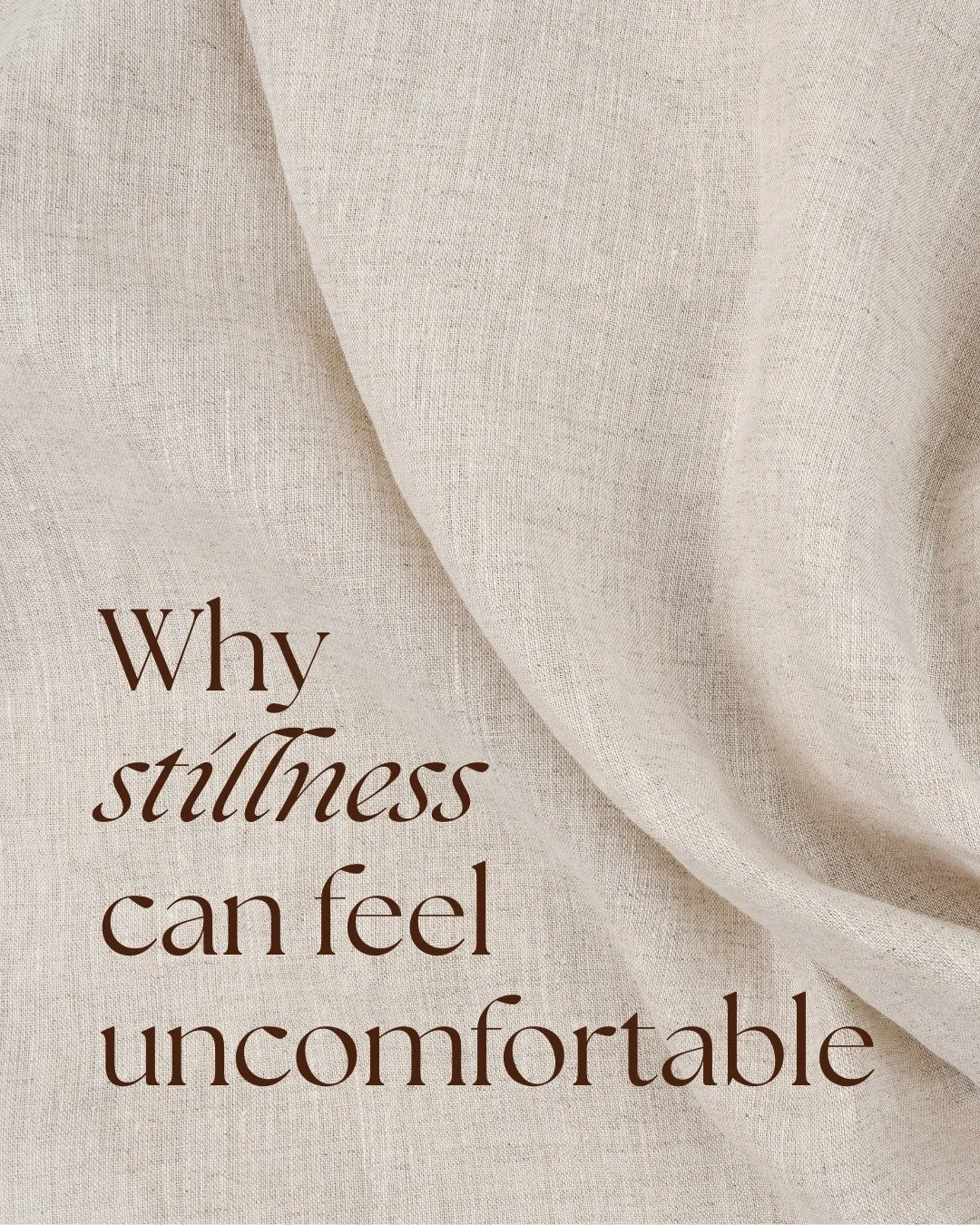 Stillness is often misunderstood.

People imagine calm. Peace. Ease.
But for many, quiet moments can feel surprisingly uncomfortable.

Not because stillness is wrong.

But because when life gets quieter, there&rsquo;s less distraction.
Less noise.
Le