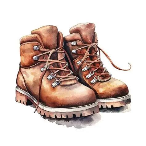 Washington and Arizona micro wedding bride hiking boots, water color art