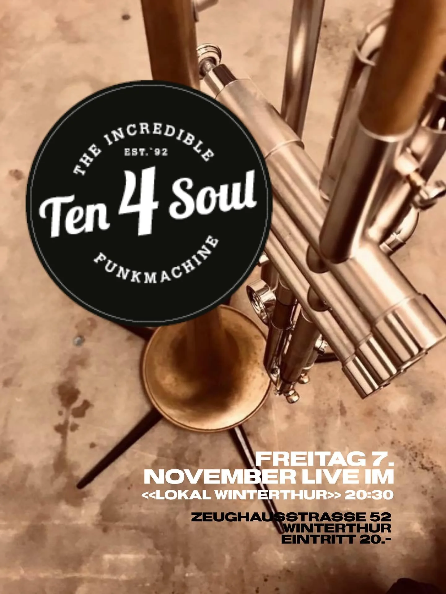 z&uuml;ck die Agenda - 7. November im Lokal Winterthur 

#ten4soul #live #lokalwinterthur #soul #groove #love #winticity 

@lokal.winterthur 🙏