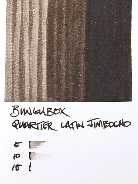 BUNGUBOX Quartier Latin Jimbocho fountain pen ink swatch card