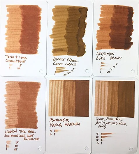 BUNGUBOX Kanda Matsuri fountain pen ink swatch card comparisons