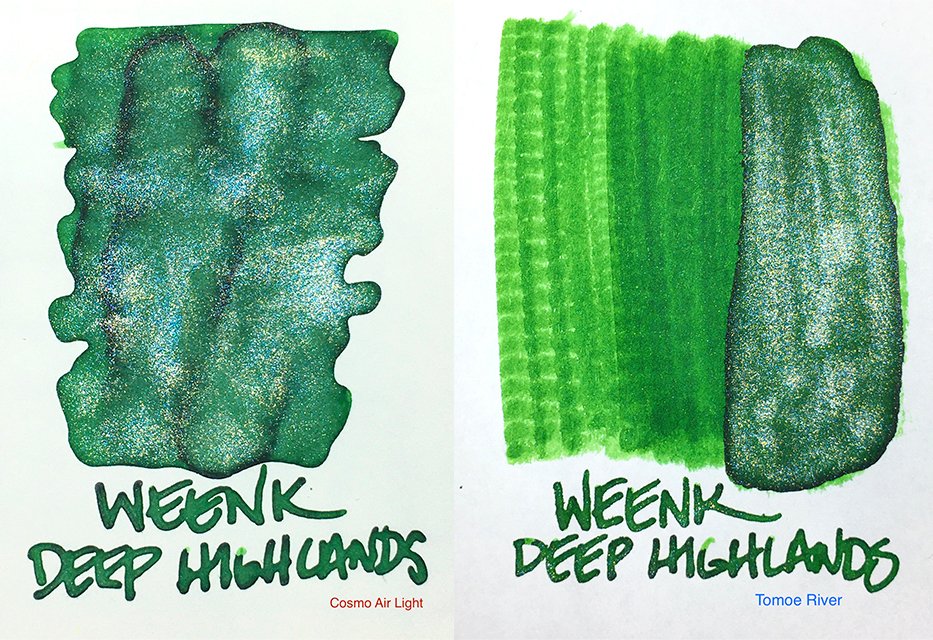 Weenk Deep Highlands fountain pen ink swatches