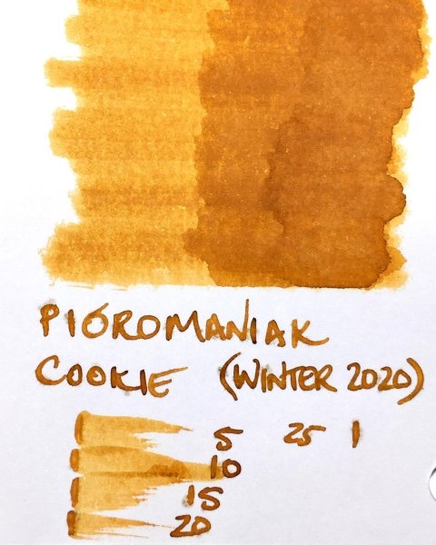 Pioromaniak Cookie fountain pen ink swatch card