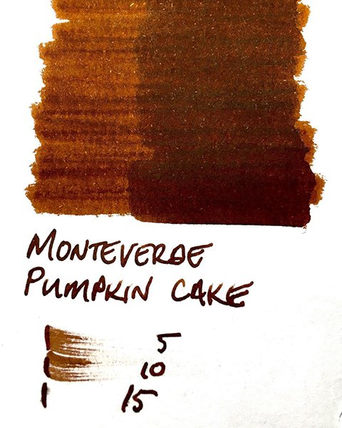 Monteverde Pumpkin Cake ink swatch card