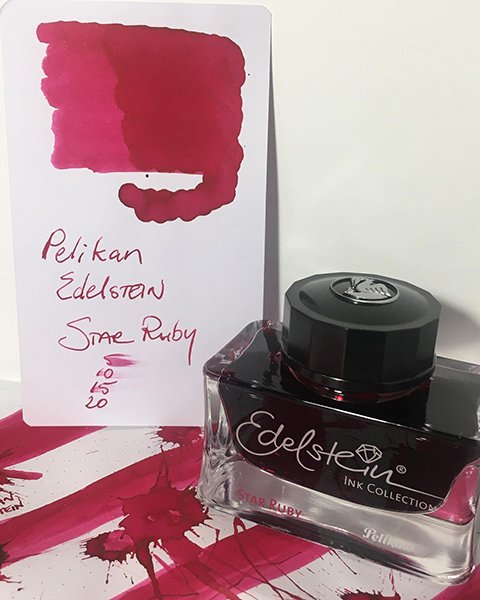 Pelikan Edelstein Star Ruby ink swatch card