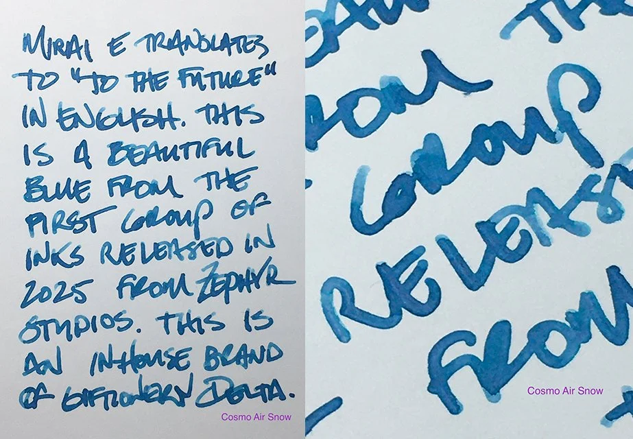 Zephyr Studio Mirai e fountain pen ink writing sample