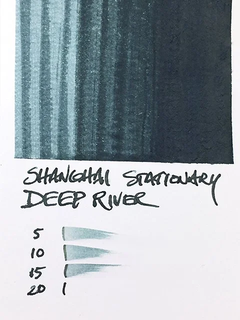 Shanghai Stationary Deep River fountain pen ink swatch card