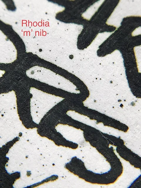 Nahvalur Dark Forest ink writing sample on Rhodia