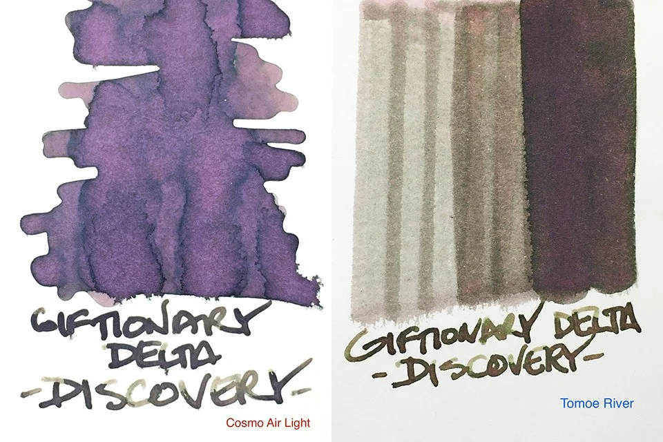 Giftionery Delta Discovery fountain pen ink swatches