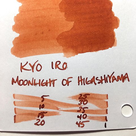 Kyo-iro Moonlight of Higashiyama ink swatch card