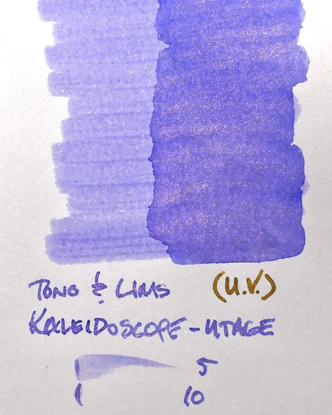 Tono and Lims Kaleidoscope Utage fountain pen ink swatch card