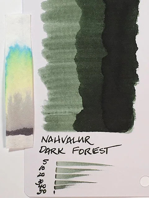 Nahvalur Dark Forest ink swatch card