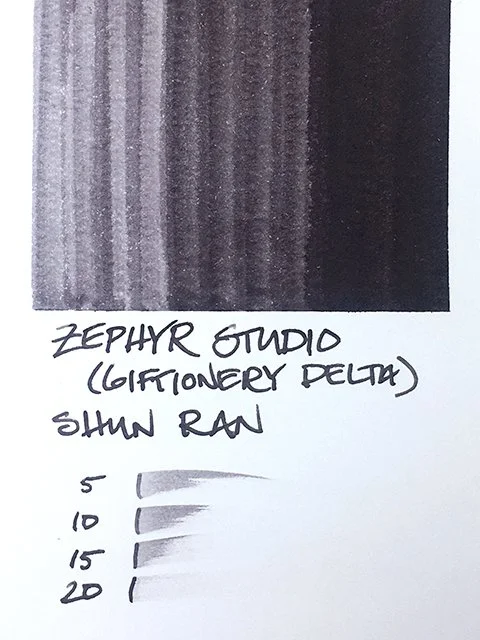 Zephyr Studio Shun Ran fountain pen ink swatch card