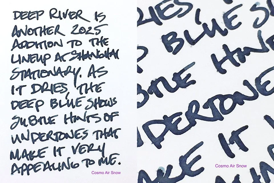 Shanghai Stationary Deep River fountain pen ink writing sample