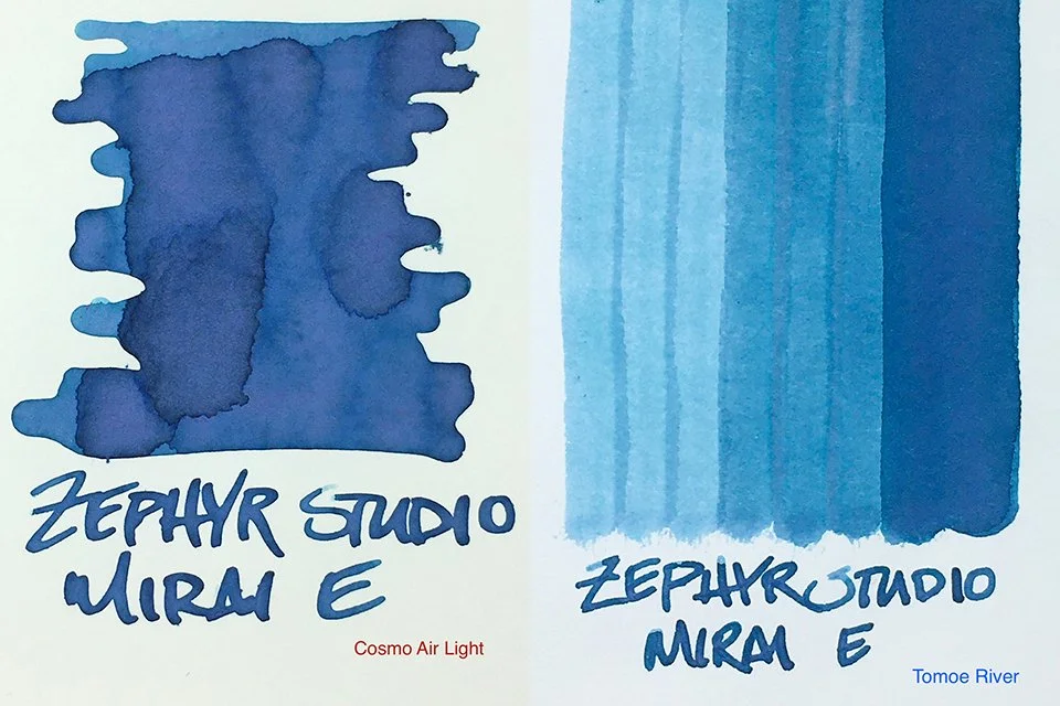 Zephyr Studio Mirai e fountain pen ink swatches