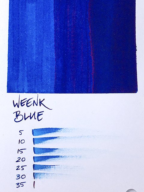 Weenk Blue fountain pen ink swatch card