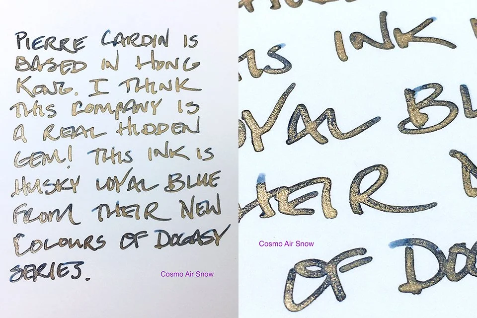 Pierre Cardin Husky Loyal Blue fountain pen ink writing sample