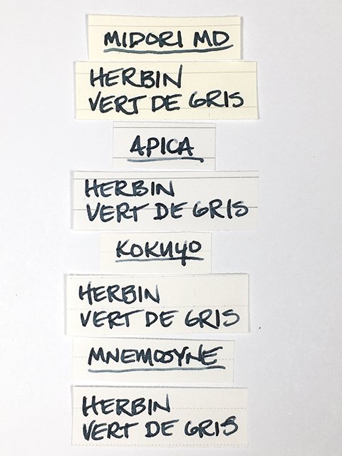 Herbin Vert de Gris Fountain Pen Ink writing samples