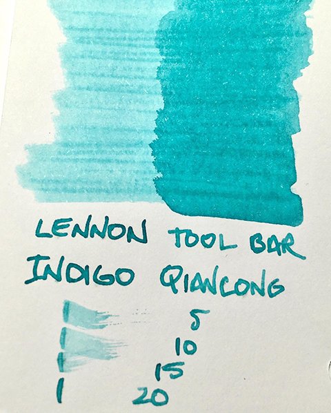 Lennon Tool Bar Indigo Qiancong ink swatch card