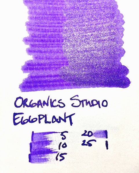 Organics Studio Eggplant ink swatch card