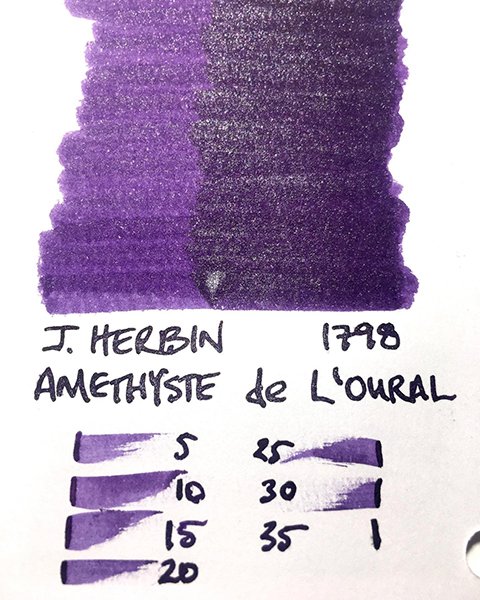 Jacques Herbin - Amethyst de l'Oural ink swatch card